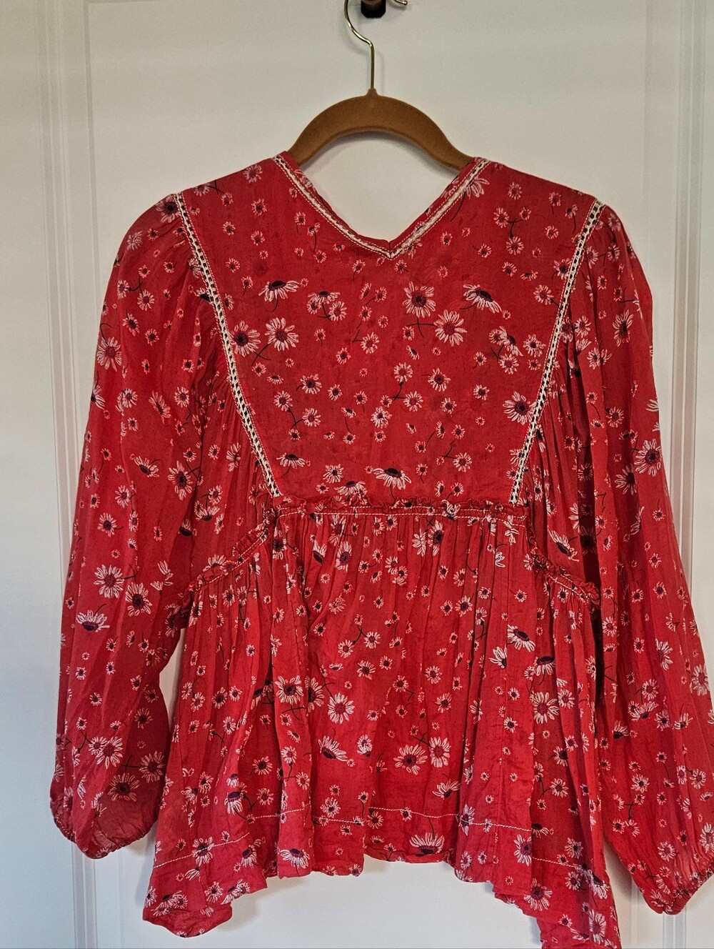 Free People Never A Dull Moment Peasant Blouse OS - Picture 3 of 9